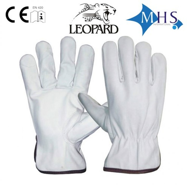 Rękawice ochronne skórzane Leopard White Driver Gloves